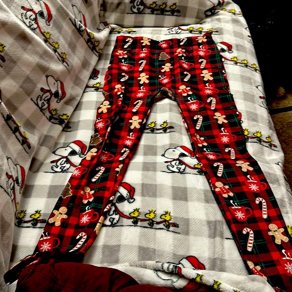 Holiday Plaid Seamless Fleece-lined Leggings - Picture 1 of 3